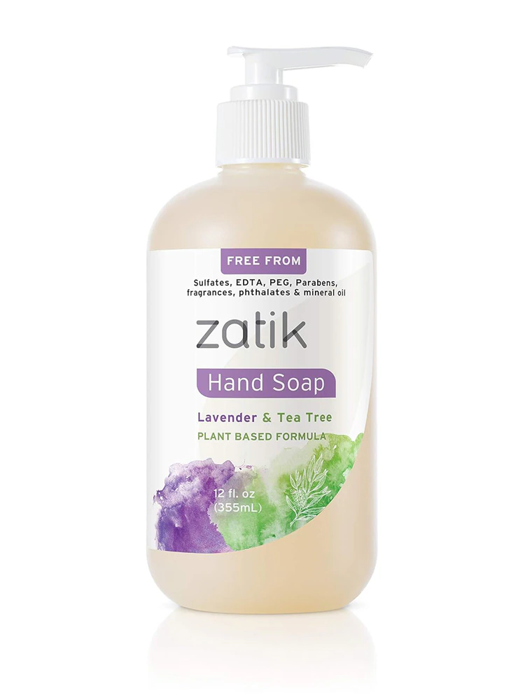 Zatik Liquid Hand Soap Lavender & Tea Tree -- 12 fl oz
