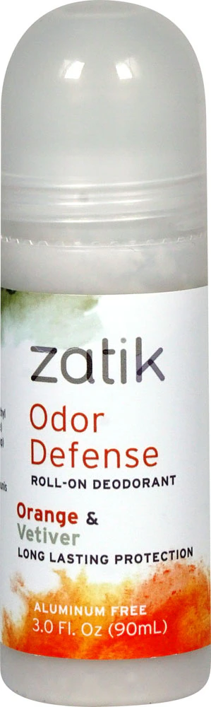 Zatik Odor Defense Roll-On Deodorant Orange & Vetiver -- 3 fl oz