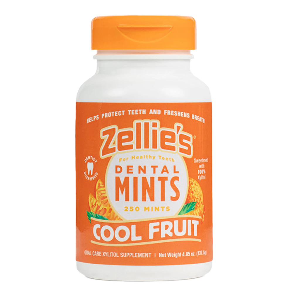 Zellie's Xylitol Dental Mints Sugar-Free Cool Fruit -- 250 Mints