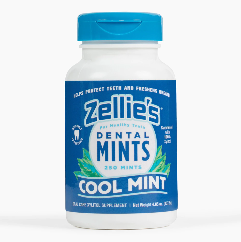 Zellie's Xylitol Dental Mints Sugar-Free Cool Mint -- 250 Mints