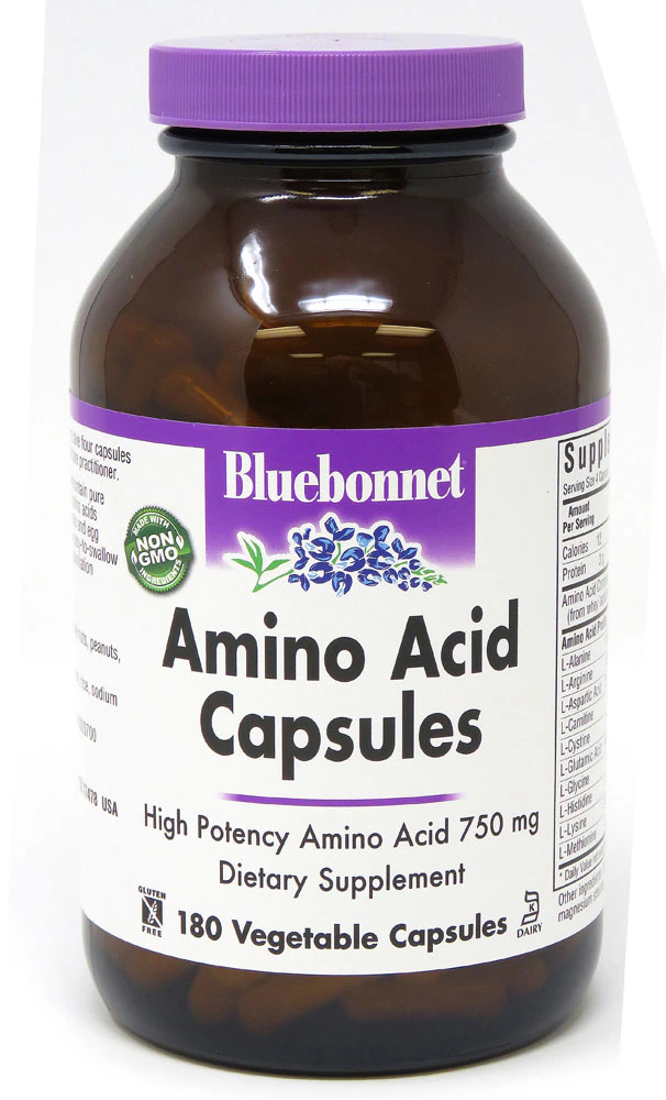 Bluebonnet Nutrition Amino Acid Capsules -- 750 mg - 180 Vegetable Capsules