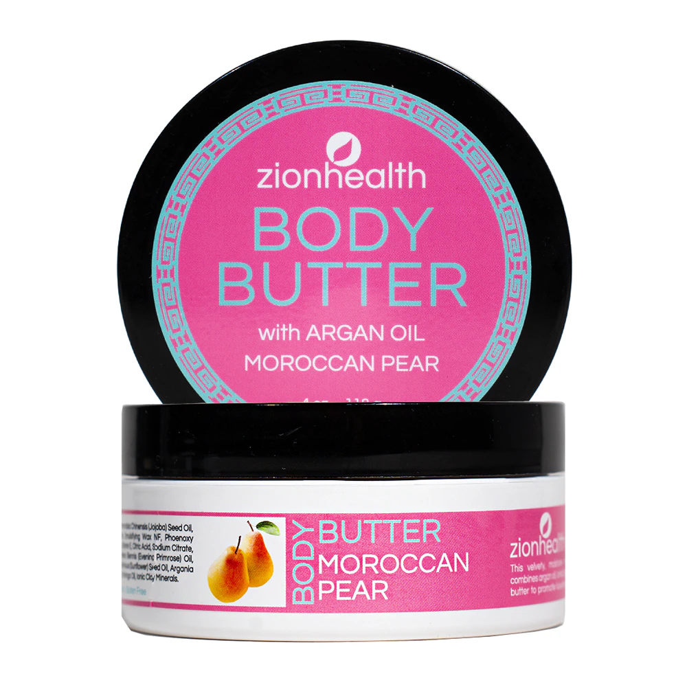Zion Health Body Butter with Argan Oil - Moroccan Pear -- 4 oz