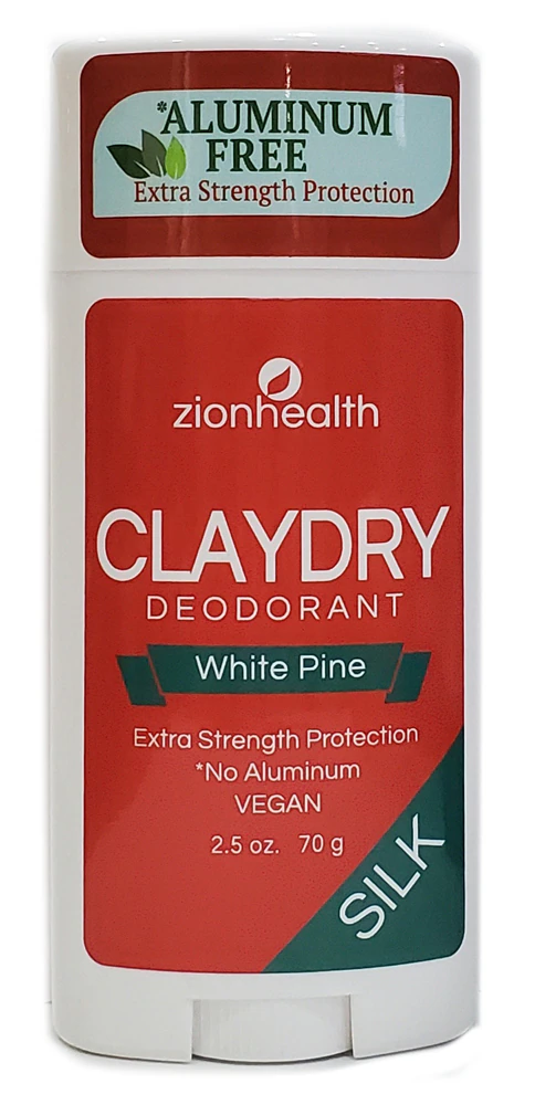 Zion Health Clay Dry Deodorant Aluminum Free Silk - White Pine -- 2.5 oz
