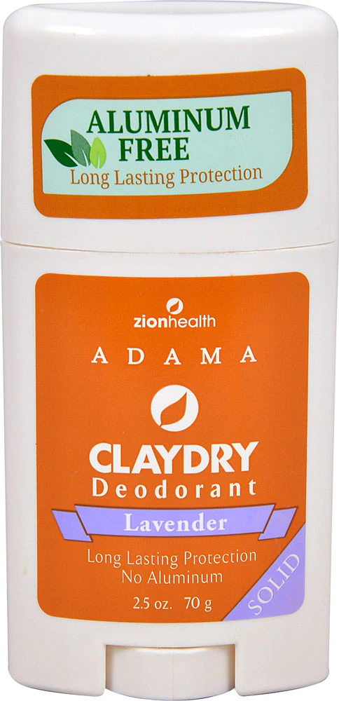 Zion Health Clay Dry Deodorant Aluminum Free Solid - Lavender -- 2.5 oz