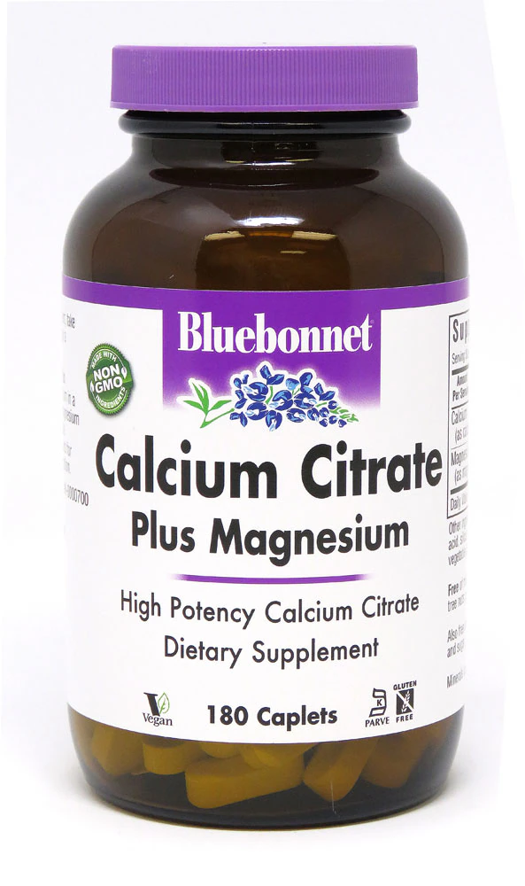 Bluebonnet Nutrition Calcium Citrate Plus Magnesium -- 180 Caplets