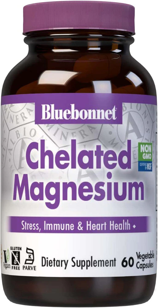 Bluebonnet Nutrition Chelated Magnesium -- 200 mg - 60 Vegetable Capsules