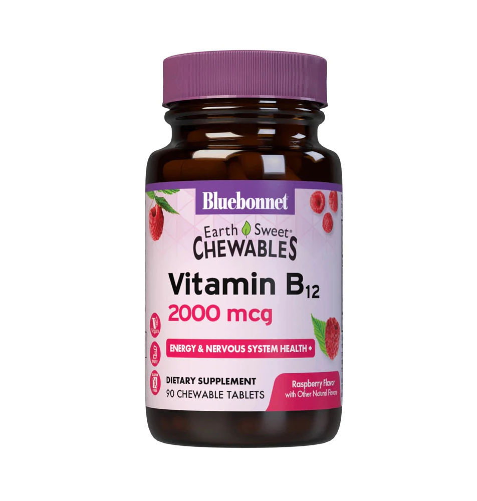 Bluebonnet Nutrition EarthSweet? Chewables Vitamin B12 Natural Raspberry -- 2000 mcg - 90 Chewable Tablets