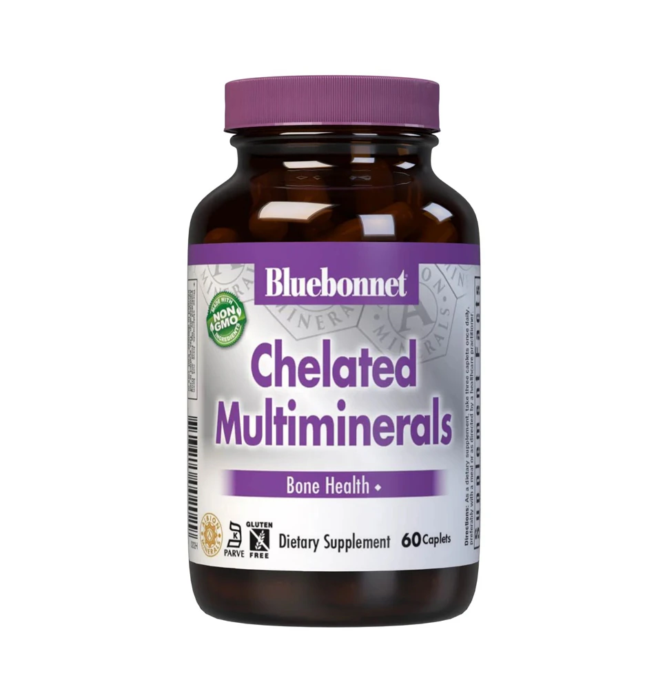 Bluebonnet Nutrition High Potency Chelated Multiminerals With Iron -- 60 Caplets