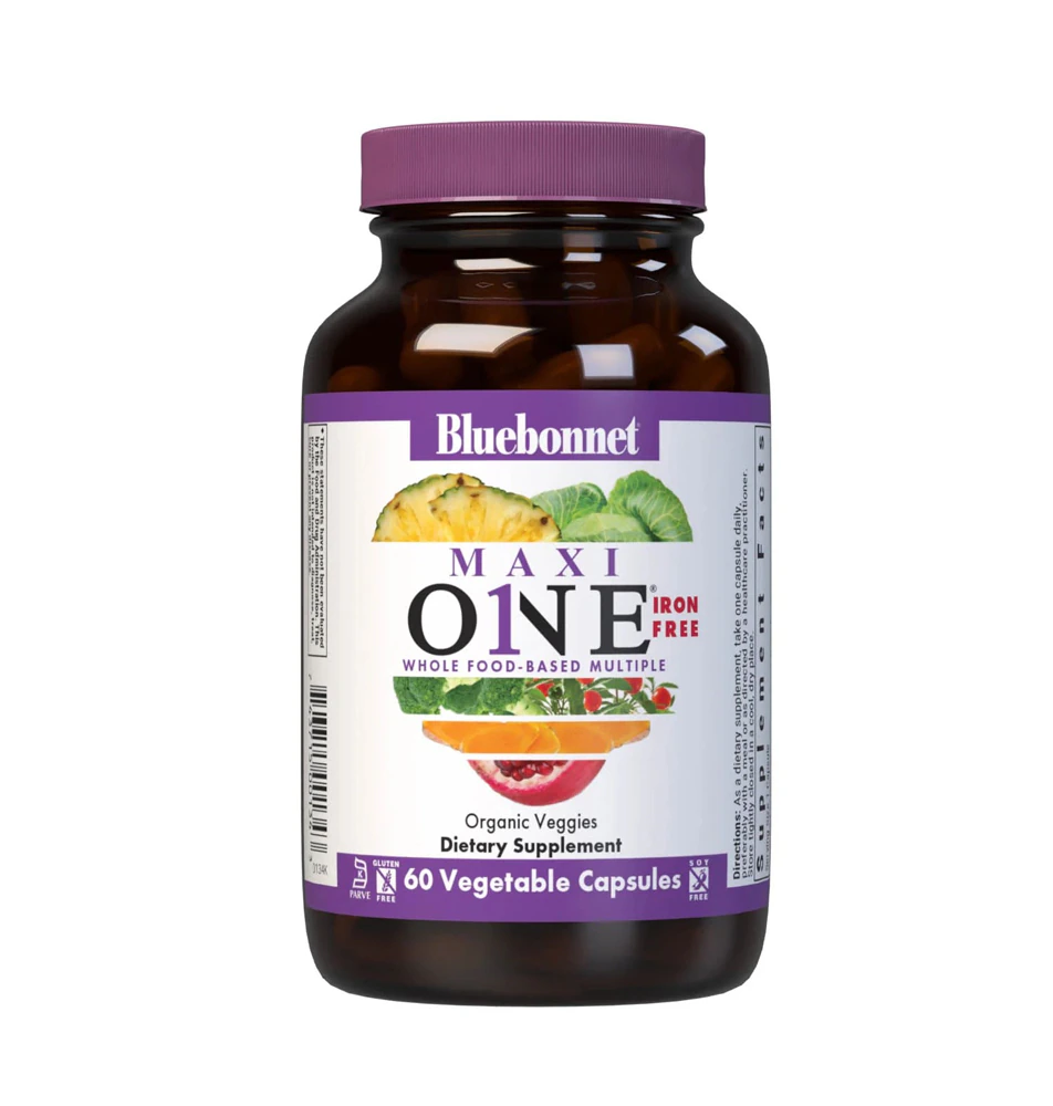Bluebonnet Nutrition Maxi One? Whole Food-Based Multiple Iron Free -- 90 Vegetable Capsules