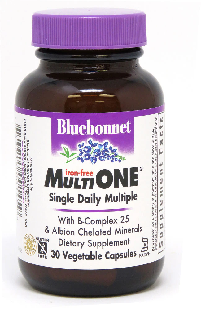 Bluebonnet Nutrition Multi ONE? Single Daily Multiple Iron Free -- 30 Vegetable Capsules