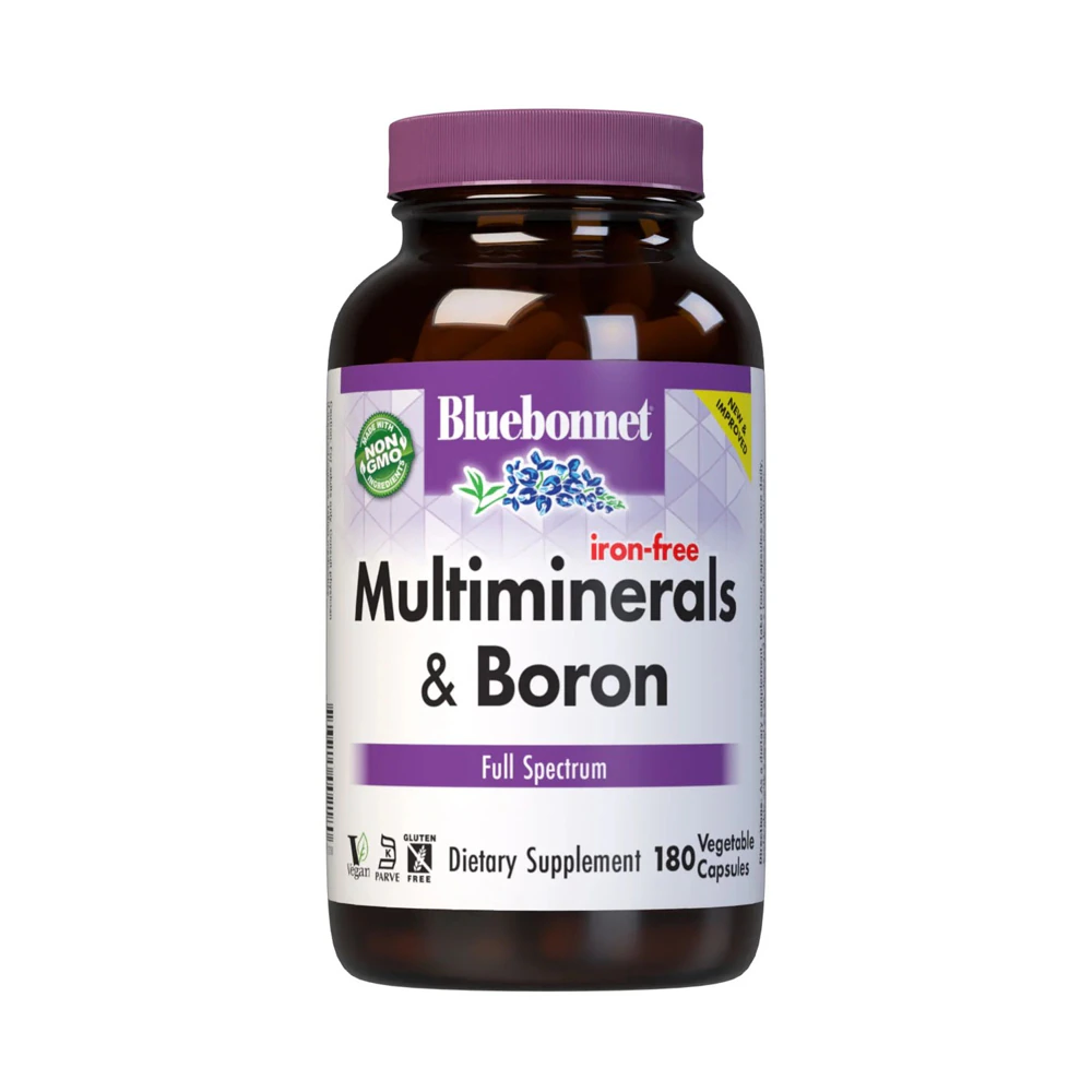 Bluebonnet Nutrition Multiminerals & Boron Iron-Free -- 180 Vegetable Capsules