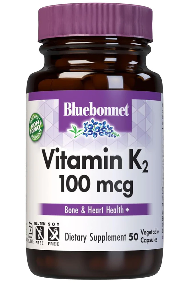 Bluebonnet Nutrition Natural Vitamin K2 -- 100 mcg - 50 Vegetable Capsules