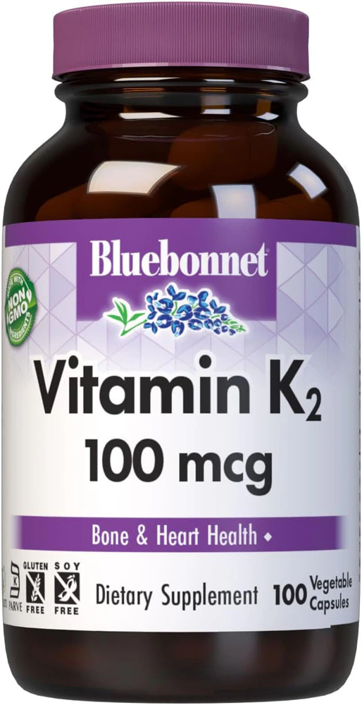 Bluebonnet Nutrition Natural Vitamin K2 -- 100 mcg - 100 Vegetable Capsules