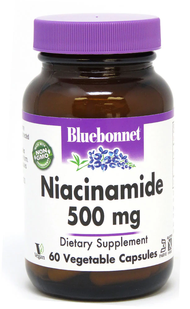 Bluebonnet Nutrition Niacinamide -- 500 mg - 60 Vegetable Capsules