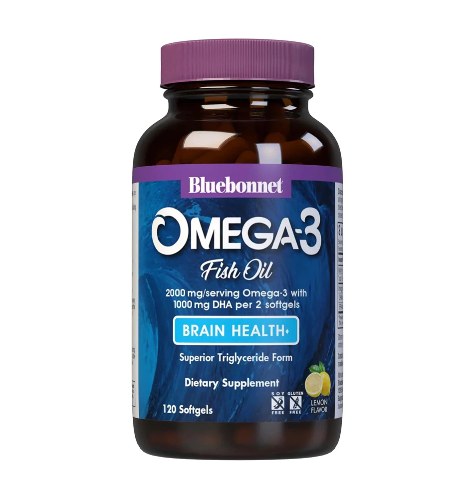 Bluebonnet Nutrition Omega-3 Fish Oil Brain Health Lemon -- 120 Softgels