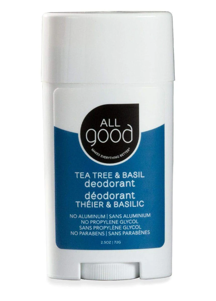 All Good Deodorant Aluminum Free - Tea Tree & Basil -- 2.5 oz