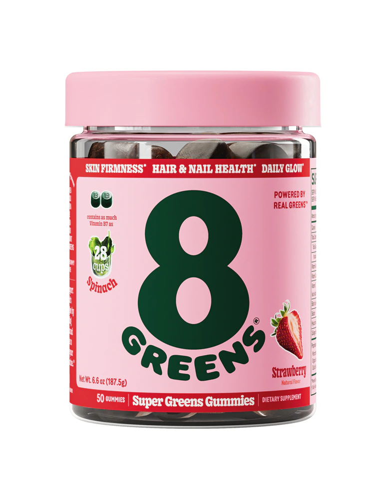 8Greens Super Greens Gummies - Beauty Strawberry -- 50 Gummies