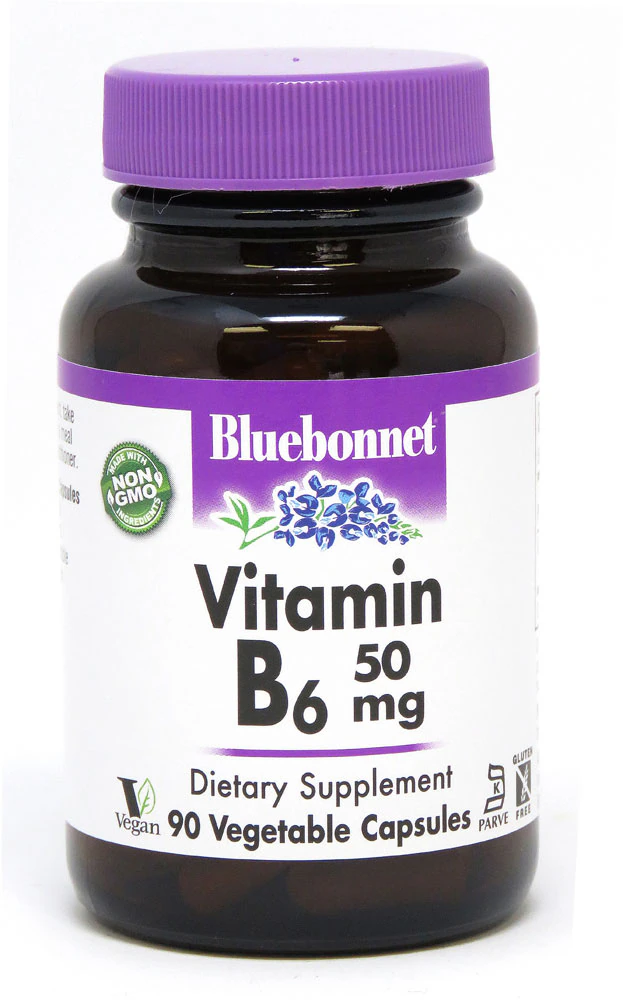 Bluebonnet Nutrition Vitamin B6 -- 50 mg - 90 Vegetable Capsules