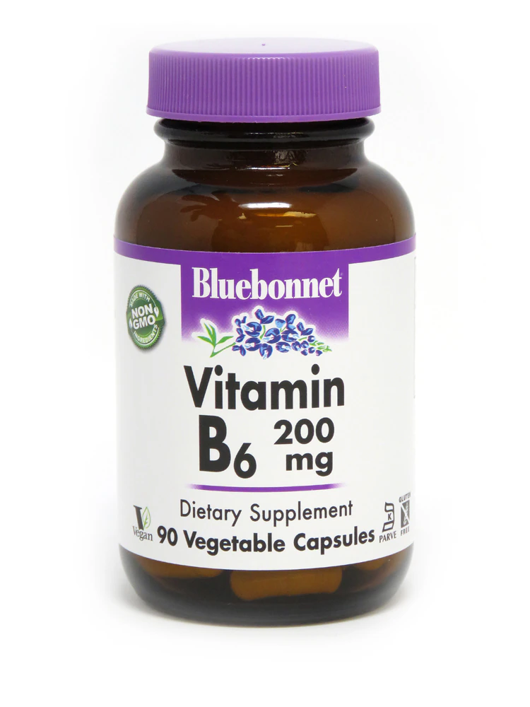 Bluebonnet Nutrition Vitamin B6 -- 200 mg - 90 Vegetable Capsules