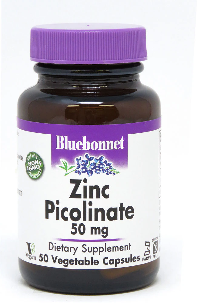 Bluebonnet Nutrition Zinc Picolinate -- 50 mg - 50 Vegetable Capsules
