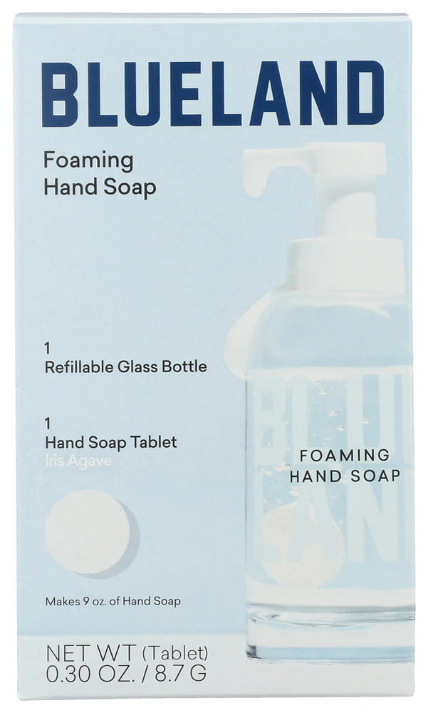 Blueland Foaming Hand Soap Foaming Tablets + Bottle Iris Agave -- 1 Set