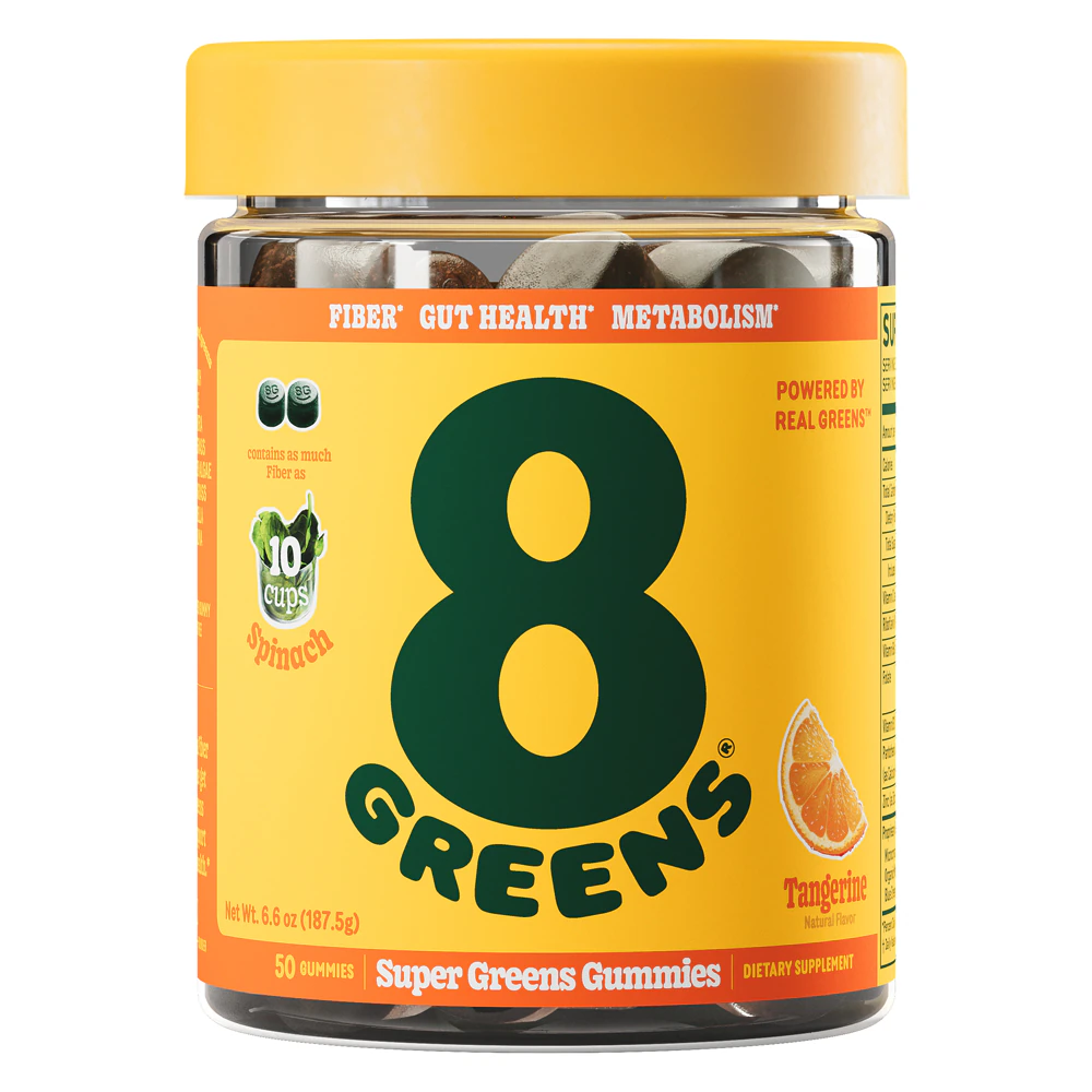 8Greens Super Greens Gummies Fiber Tangerine -- 50 Gummies