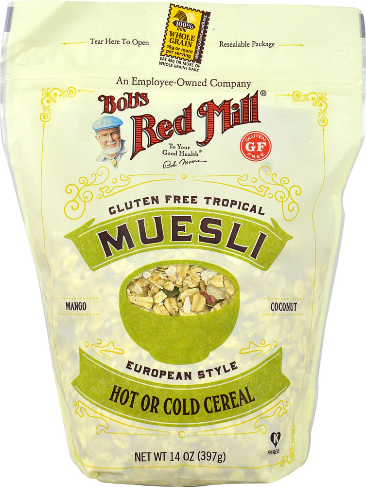Bob's Red Mill Gluten Free Kosher European Muesl Tropical Mango Coconut -- 14 oz