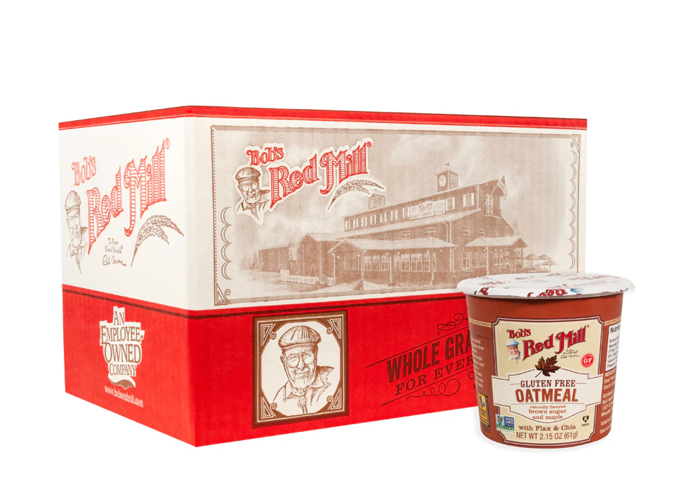 Bob's Red Mill Gluten Free Kosher Oatmeal with Flax & Chia Brown Sugar and Maple -- 12 Cups