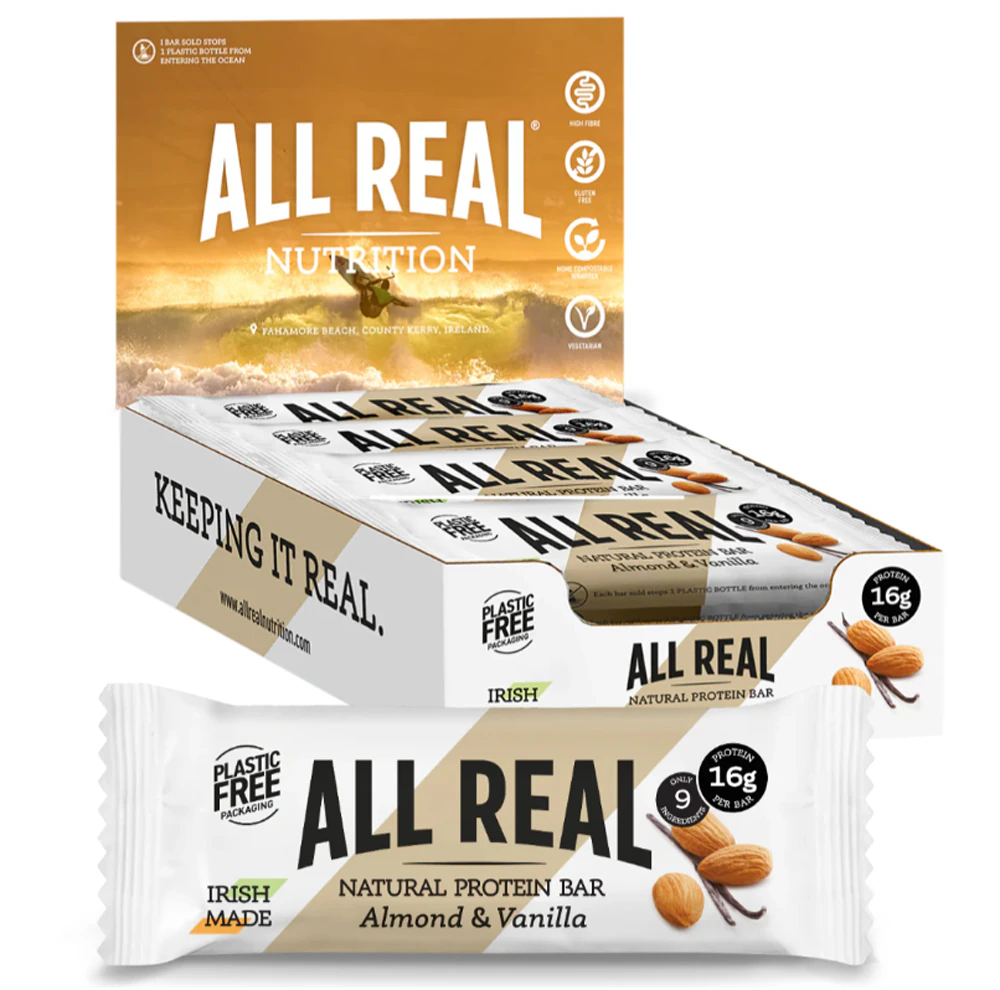 All Real Natural Protein Bar Almond & Vanilla -- 12 Bars
