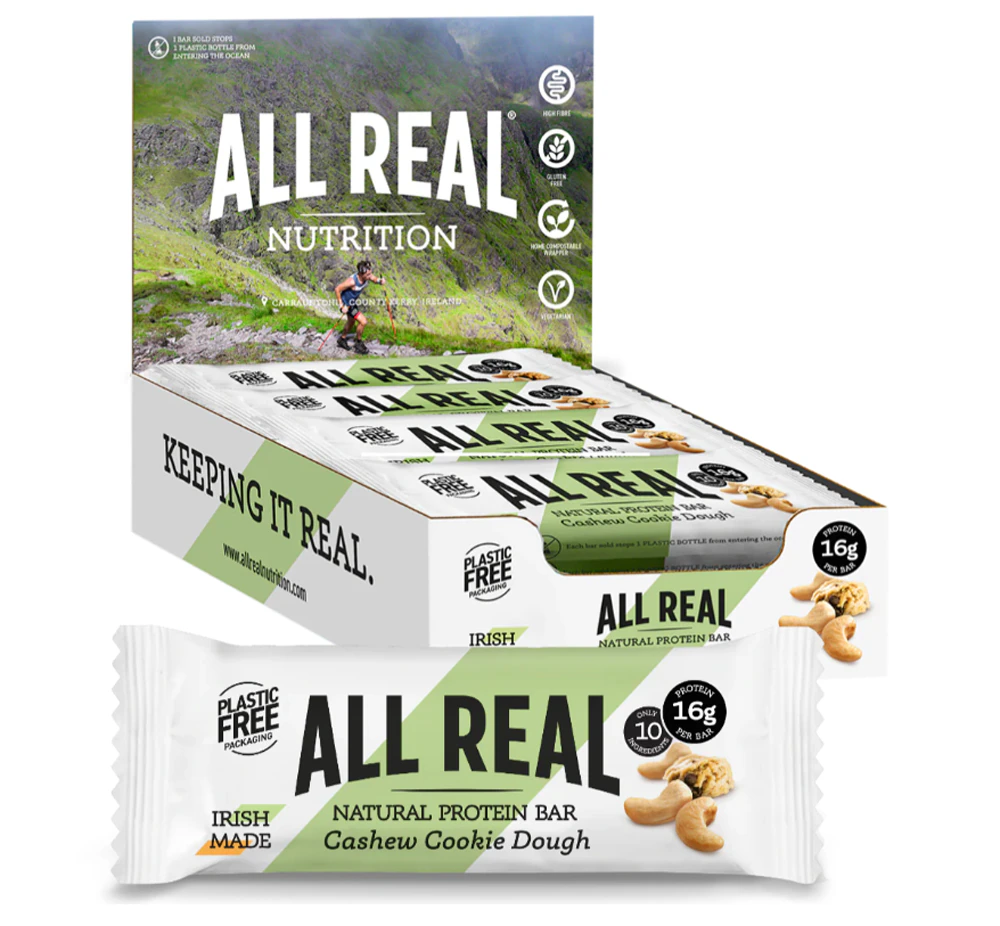 All Real Natural Protein Bar Cashew Cookie Dough -- 12 Bars