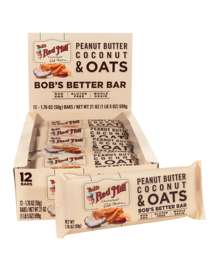 Bob's Red Mill Gluten Free Oat Bar Peanut Butter Coconut & Oats -- 12 Bars