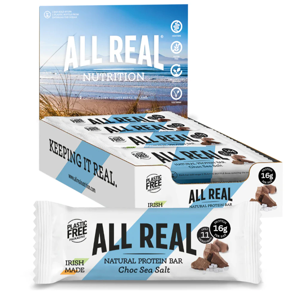 All Real Natural Protein Bar Chocolate Sea Salt -- 12 Bars