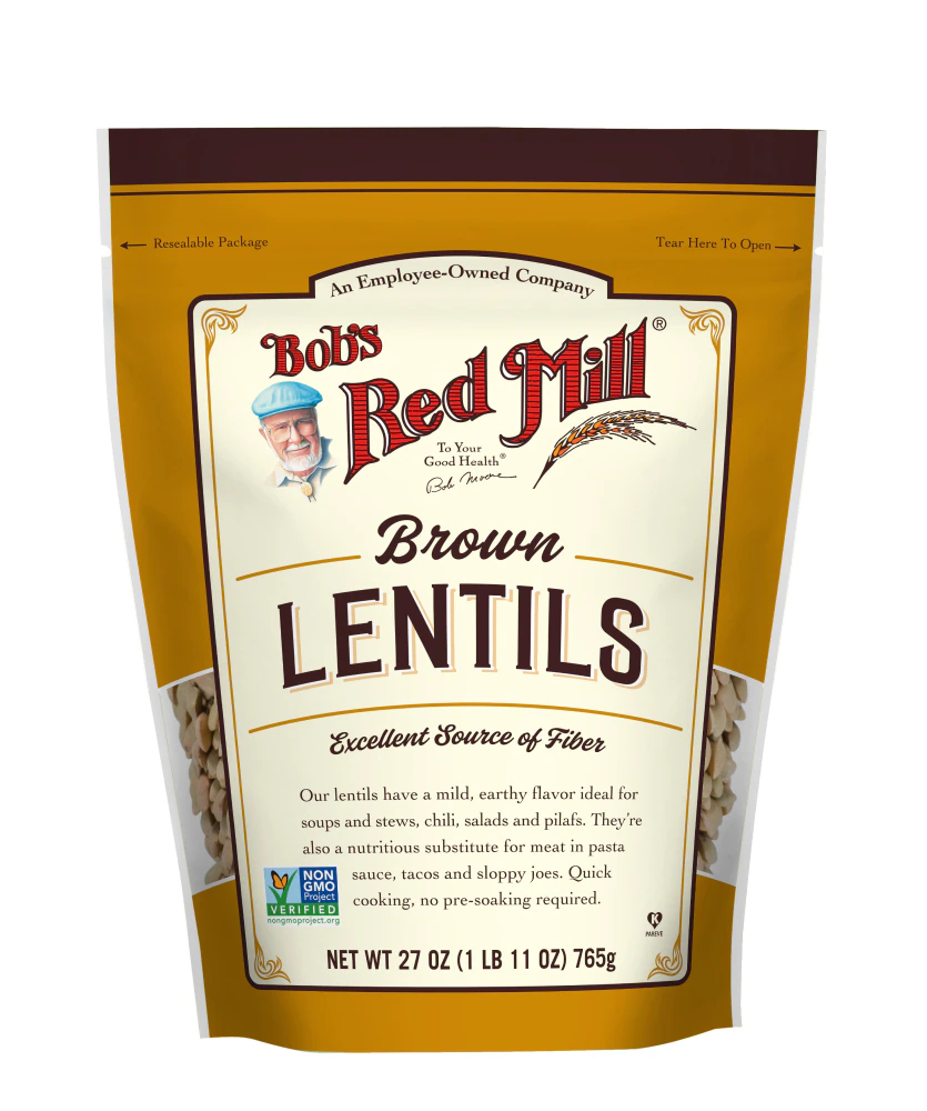 Bob's Red Mill Kosher Non-GMO Brown Lentils -- 27 oz