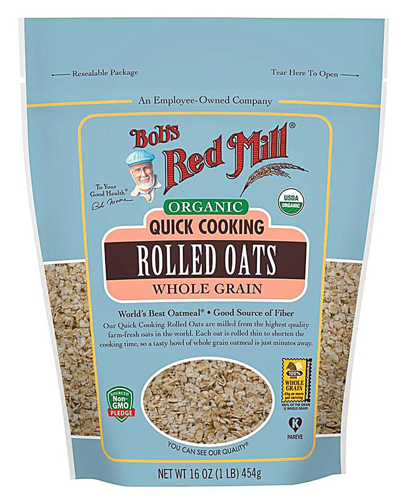Bob's Red Mill Kosher Organic Whole Grain Rolled Oats Quick Cooking -- 16 oz