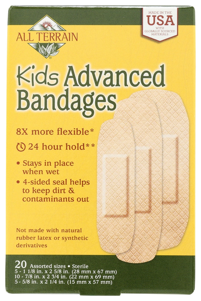 All Terrain Kids Bandages Latex Free Non-Stick Pad - Tan -- 20 Bandages
