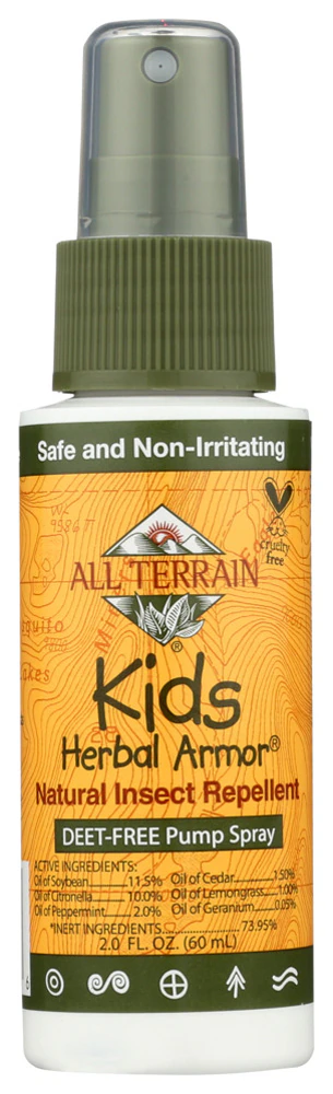 All Terrain Kids Herbal Armor Natural Insect Repellent Spray Deet Free -- 2 fl oz