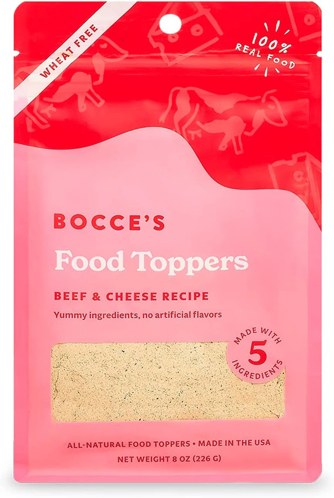 Bocce's Dog Food Topper All Natural Beef & Cheese Recipe -- 8 oz