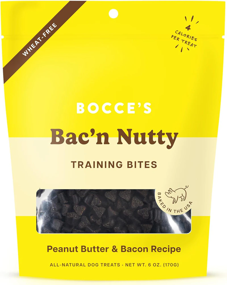 Bocce's Dog Training Bites Bac'n Nutty Peanut Butter & Bacon Recipe -- 6 oz