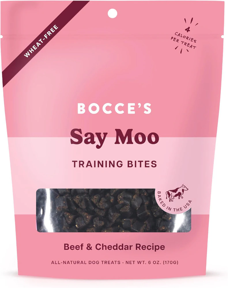 Bocce's Dog Training Bites Say Moo Beef & Cheddar Recipe -- 6 oz