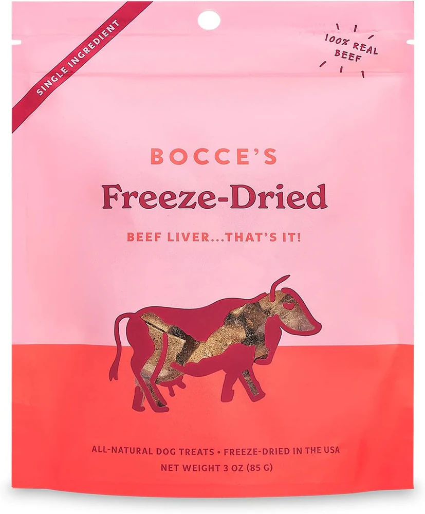 Bocce's Dog Treats All Natural Freeze-Dried Beef Liver -- 3 oz