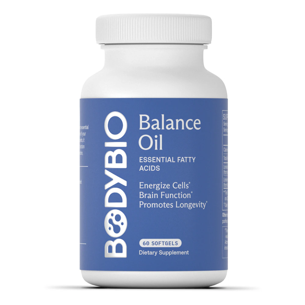 BodyBio Balance Oil - Omega 6 + 3 -- 60 Non-GMO Softgels