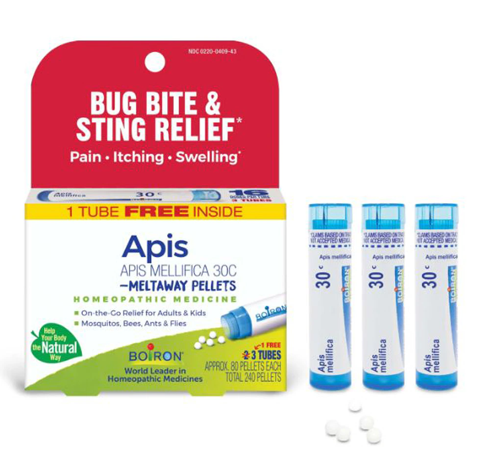 Boiron Apis Mellifica 30C Bonus Pack - Bug Bite & Sting Relief-Pain-Itching-Swelling -- 240 Pellets