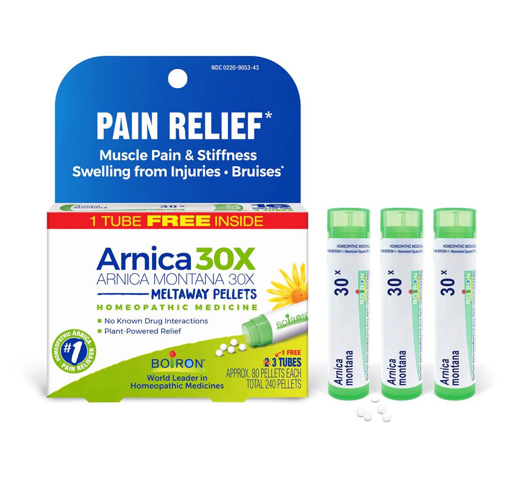 Boiron Arnica 30X Bonus Pack Pain Relief - Muscle Pain & Stiffness-Swelling from Injuries-Bruises -- 240 Pellets