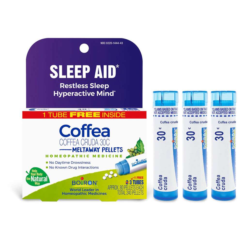 Boiron Coffea Cruda 30C Bonus Pack Sleep Aid - Restless Sleep-Hyperactive Mind -- 240 Pellets