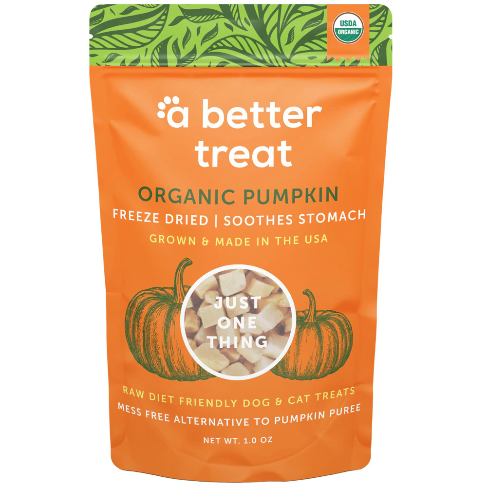 A Better Treat Dog & Cat Treats Freeze Dried Organic Pumpkin -- 1 oz