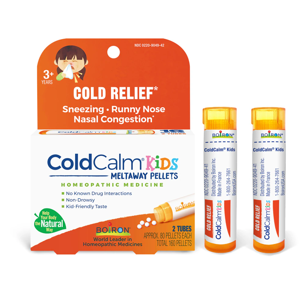 Boiron ColdCalm Kids Cold Relief-Sneezing-Runny Nose-Nasal Congestion & Minor Sore Throat -- 160 Pellets