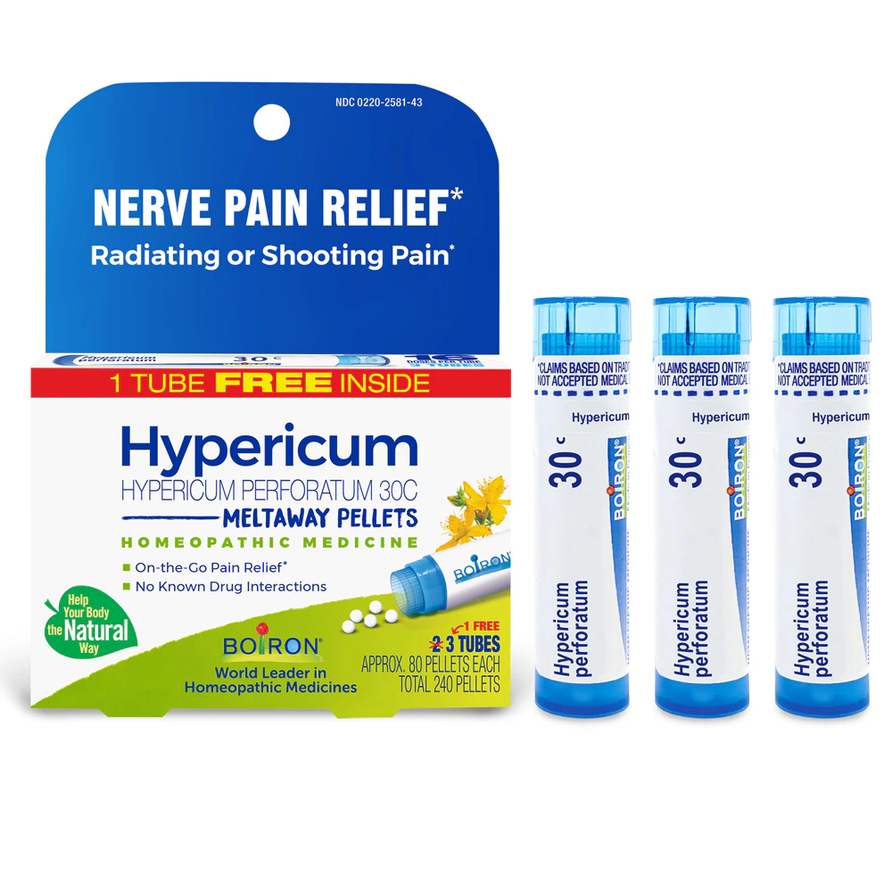 Boiron Hypericum Perforatum 30C Bonus Pack Nerve Pain Relief - Radiating or Shooting Pain -- 240 Pellets