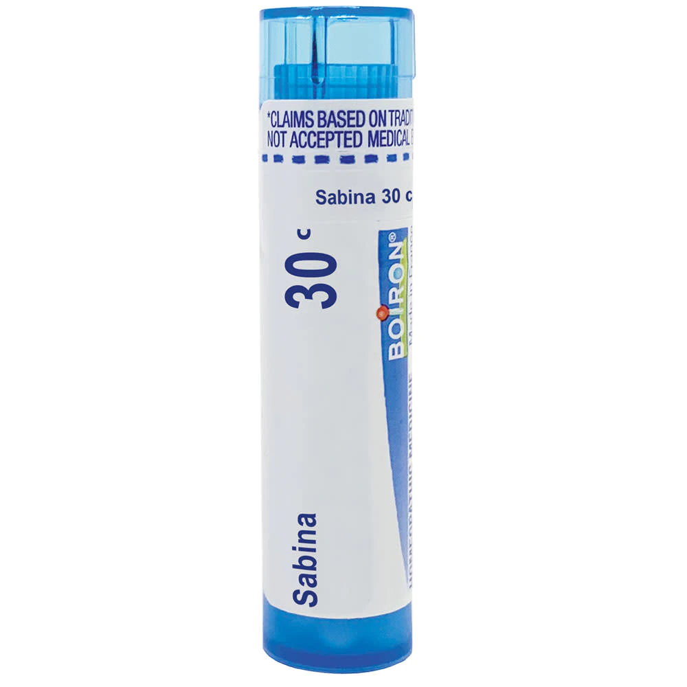 Boiron Sabina 30C Relieve Heavy Menstrual Flow with Pain in the Upper Thighs -- 80 Pellets