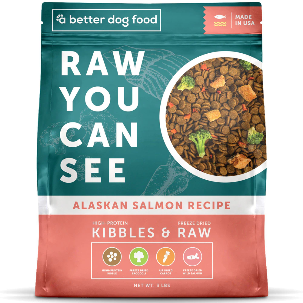 A Better Treat Dry Dog Food Kibble & Freeze Dried Alaskan Salmon -- 3 lbs