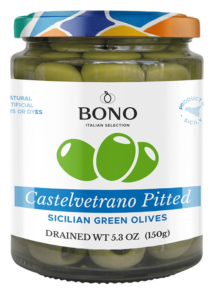 Bono All Natural Castelvetrano Pitted Sicilian Green Olives -- 5.3 oz